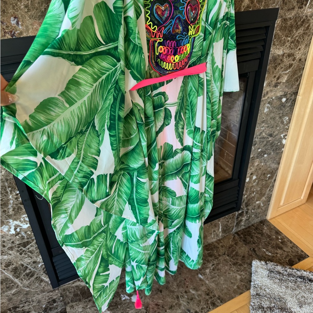 Aromena cashmere swim cover up kimono skull - Picture 5 of 10